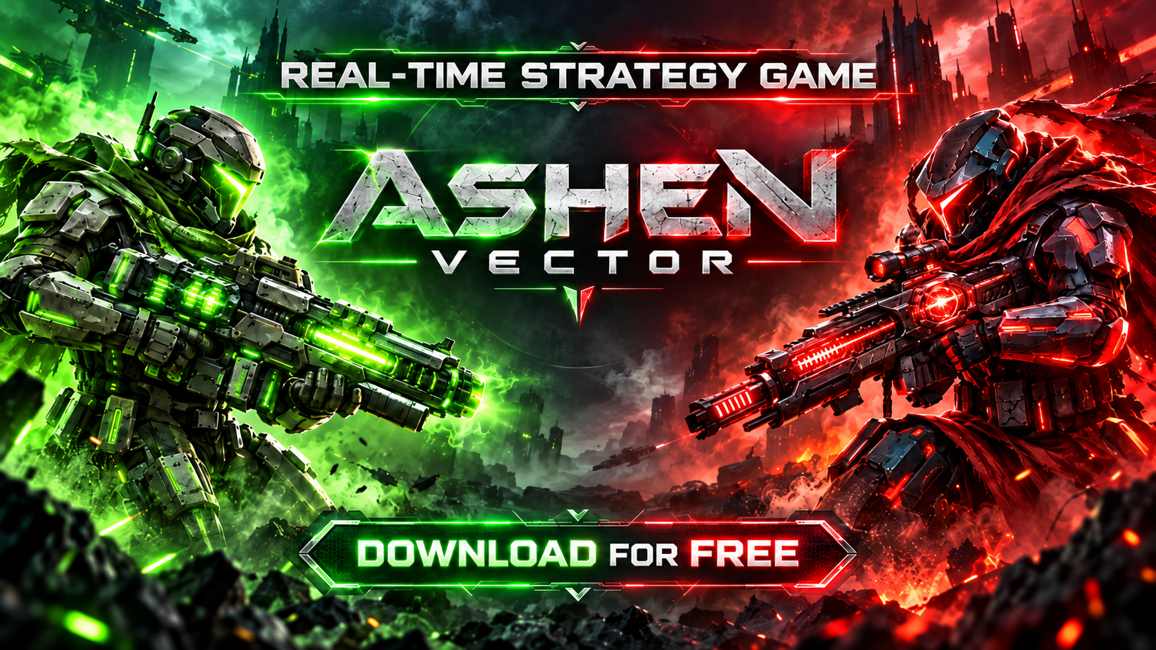 Ashen Vector với hai phe chiến đấu trong chiến trường tương lai